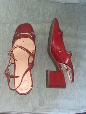Target Red Patent Block Heel Slingback Pumps